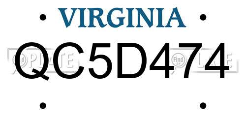 QC5D474 Virginia License Plate