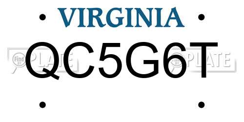 QC5G6T Virginia License Plate