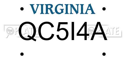 QC5I4A Virginia License Plate