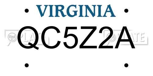 QC5Z2A Virginia License Plate