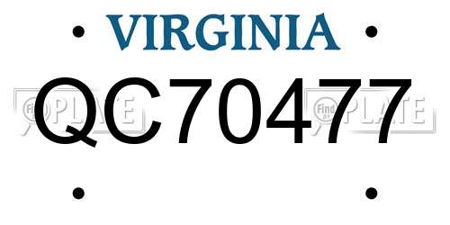 QC70477 Virginia License Plate