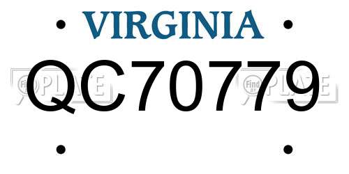 QC70779 Virginia License Plate