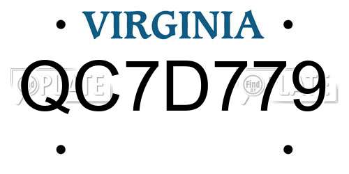 QC7D779 Virginia License Plate