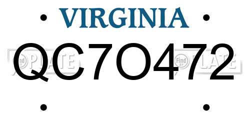 QC7O472 Virginia License Plate