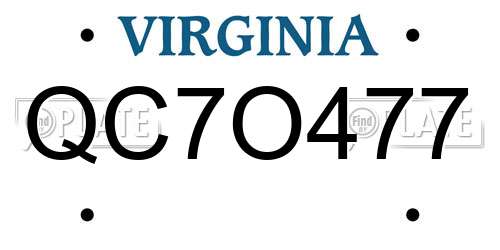 QC7O477 Virginia License Plate