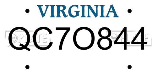 QC7O844 Virginia License Plate
