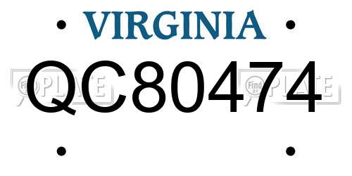 QC80474 Virginia License Plate