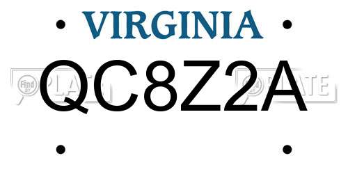 QC8Z2A Virginia License Plate