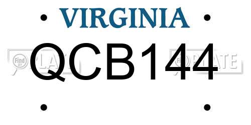 QCB144 Virginia License Plate