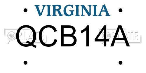 QCB14A Virginia License Plate
