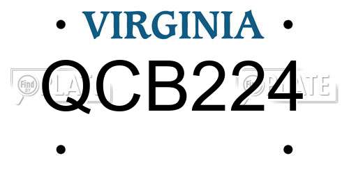 QCB224 Virginia License Plate