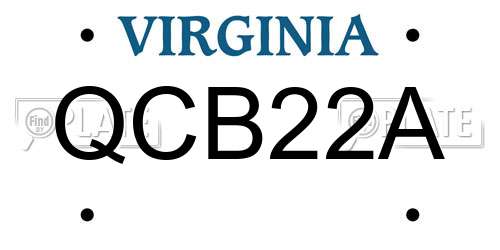 QCB22A Virginia License Plate