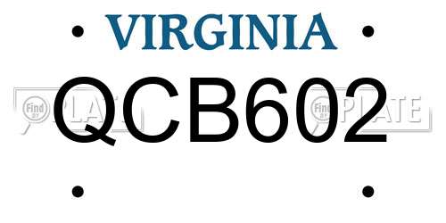 QCB602 Virginia License Plate