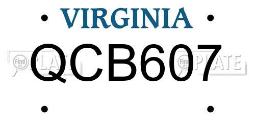 QCB607 Virginia License Plate