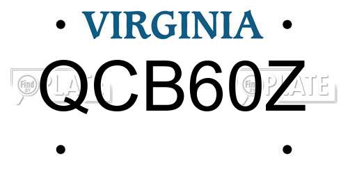 QCB60Z Virginia License Plate
