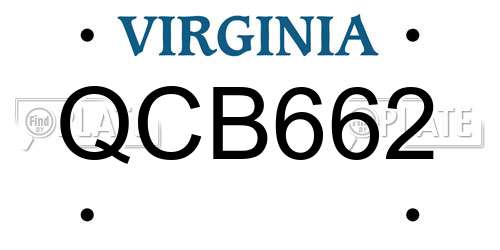 QCB662 Virginia License Plate