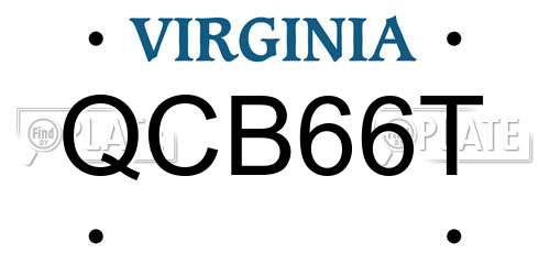 QCB66T Virginia License Plate