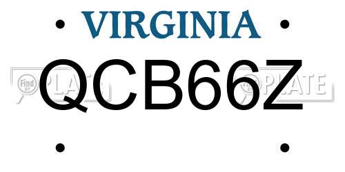 QCB66Z Virginia License Plate