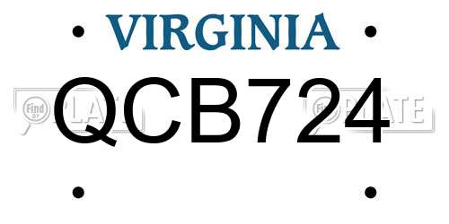 QCB724 Virginia License Plate