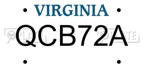 QCB72A Virginia License Plate