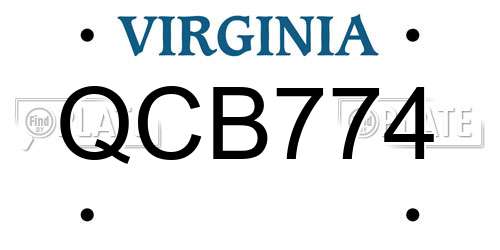 QCB774 Virginia License Plate