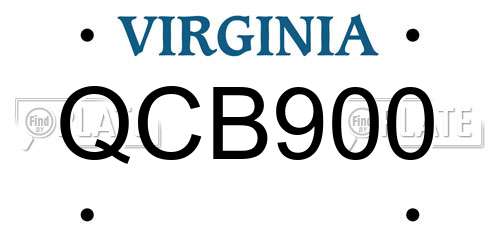QCB900 Virginia License Plate