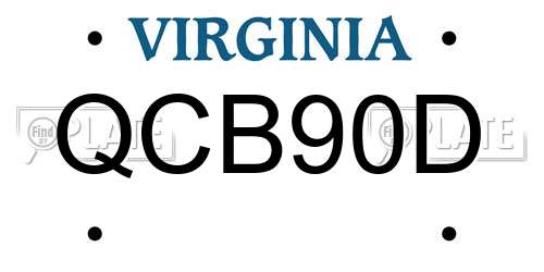 QCB90D Virginia License Plate