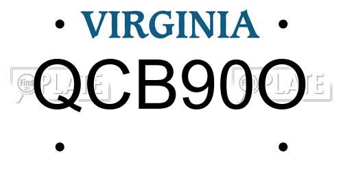 QCB90O Virginia License Plate