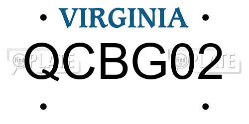 QCBG02 Virginia License Plate