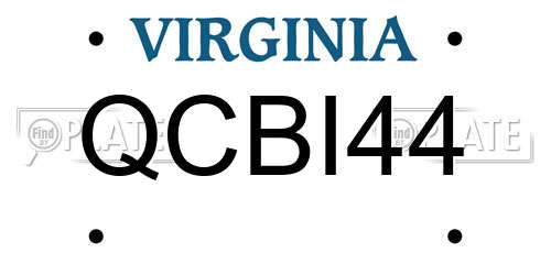 QCBI44 Virginia License Plate