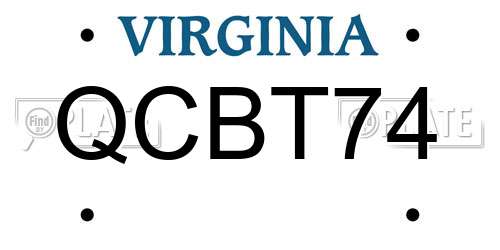 QCBT74 Virginia License Plate
