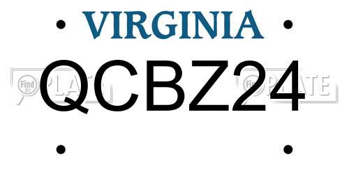 QCBZ24 Virginia License Plate