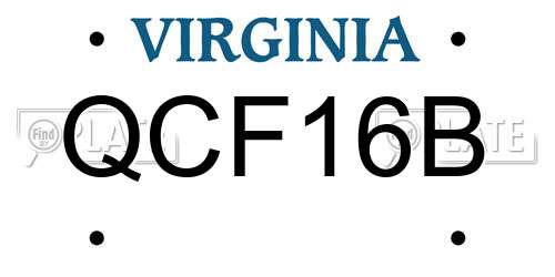 QCF16B Virginia License Plate