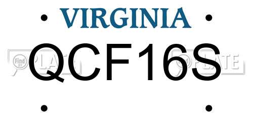 QCF16S Virginia License Plate