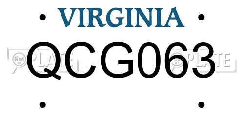 QCG063 Virginia License Plate