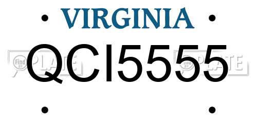 QCI5555 Virginia License Plate