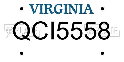 QCI5558 Virginia License Plate
