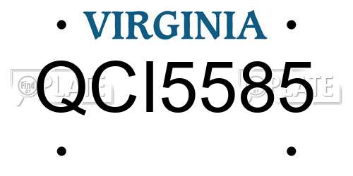 QCI5585 Virginia License Plate
