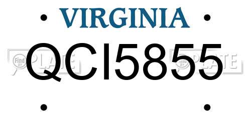 QCI5855 Virginia License Plate