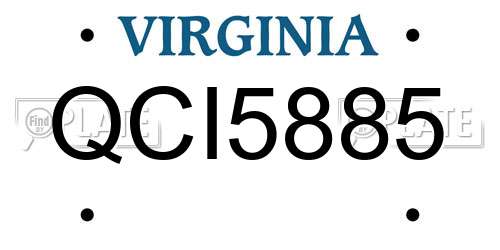 QCI5885 Virginia License Plate
