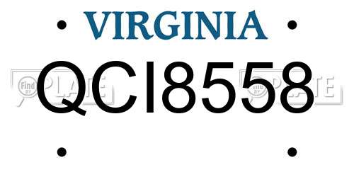 QCI8558 Virginia License Plate