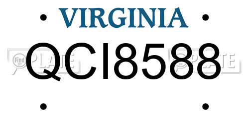 QCI8588 Virginia License Plate