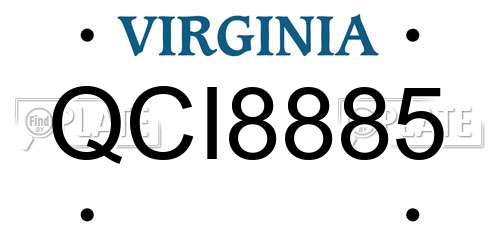 QCI8885 Virginia License Plate