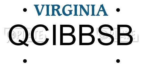 QCIBBSB Virginia License Plate