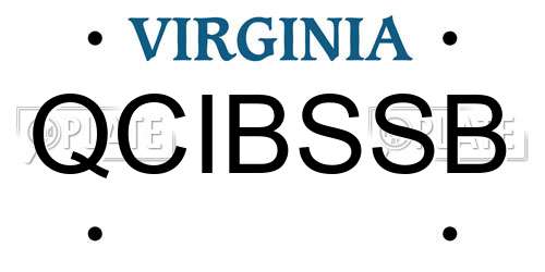 QCIBSSB Virginia License Plate