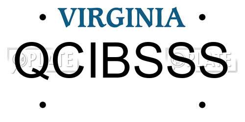 QCIBSSS Virginia License Plate