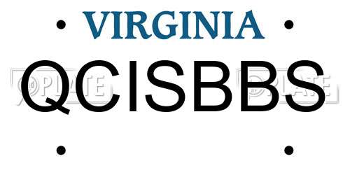 QCISBBS Virginia License Plate
