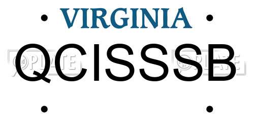 QCISSSB Virginia License Plate