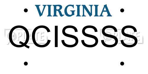 QCISSSS Virginia License Plate