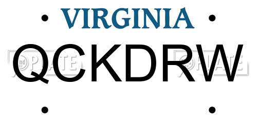 QCKDRW Virginia License Plate